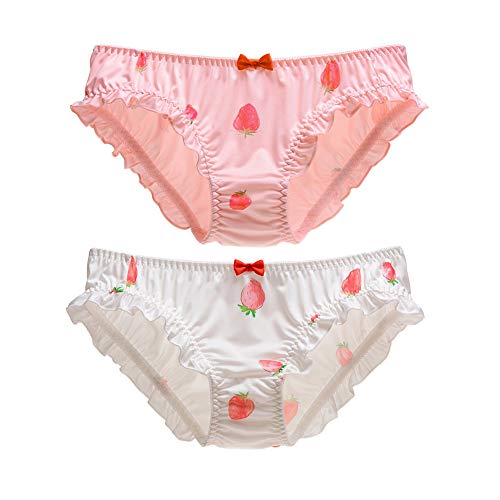 Joyralcos Japanischer Strawberry Print Bikini Panties 2er Pack Briefs Cosplay Anime Unterwäsche - - Einheitsgröße von Joyralcos