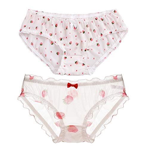 Joyralcos Japanischer Strawberry Print Bikini Panties 2er Pack Briefs Cosplay Anime Unterwäsche - - Einheitsgröße von Joyralcos