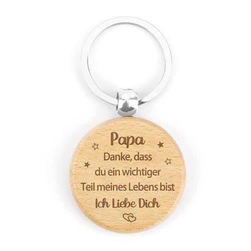 JoyrnalK Vatertagsgeschenk Für Papa Geschenk Vatertag Papa Geburtstag Geschenk Vater Geburtstagsgeschenk Für Papa Schlüsselanhänger Aus Holz Vater Geschenke Weihnachten von JoyrnalK