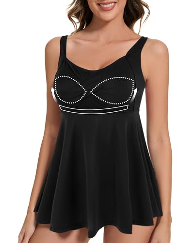 JOYSHAPER Damen-Tanktop mit integriertem BH, fließend, lockerer Strand-Cami, Schwarz, X-Groß von Joyshaper