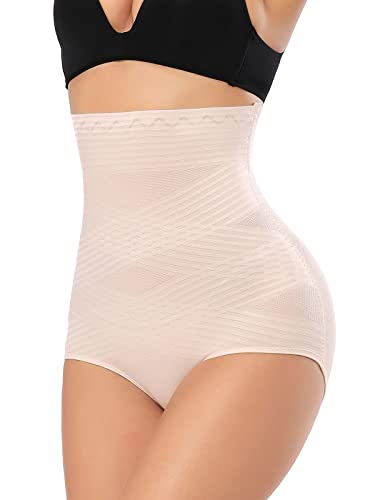 Joyshaper Bauchweg Unterhose Damen Shapewear Miederpants Miederhose Bauch Weg Miederslip Taillenslip Formslip Hoch Taille Figurformende Unterwäsche Nahtlose Höschen Beige,M von Joyshaper