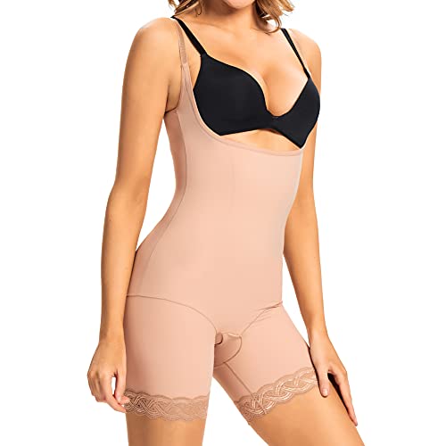 Joyshaper Damen Bauch Weg Shapewear Body Shaper Tummy Control Bodysuit Figurformender Miederpants Miederhose Taillenformer (Beige, 2XL) von Joyshaper