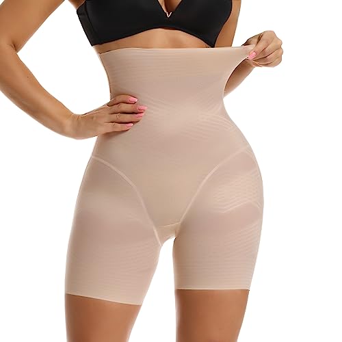 Joyshaper Damen Figurformende Miederpants Bauchweg Unterhose Miederhose Hohe Taille Leggings Shapewear Miederslips Unterwäsche Beige-kreuzen,XL von Joyshaper