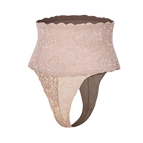 Joyshaper Damen Shapewear Thong Bauchweg Unterhose Taillenformer Mieder String Unsichtbare Spitzen Tanga Unterwäsche Beige S von Joyshaper