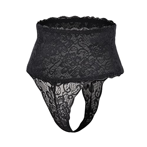 Joyshaper Damen Shapewear Thong Bauchweg Unterhose Taillenformer Mieder String Unsichtbare Spitzen Tanga Unterwäsche Schwarz 2XL von Joyshaper