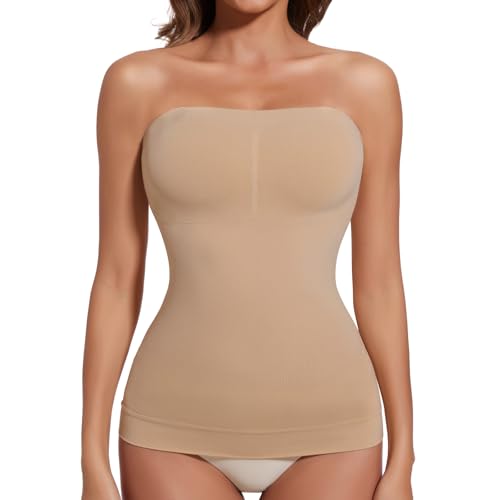 Joyshaper Damen Unterhemd Trägerlos Bauch Weg Hemd Shape Shapewear Formende Tank Tops Figurformende Shirt Trägertop Body Shaper Beige,M von Joyshaper