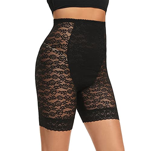 Joyshaper Damen Unterhose Unter Rock Kurz Hose Anti-Chafing Spitzen Shorts Atmungsaktiv Panty Hipster Unterwäsche, Schwarz, L von Joyshaper