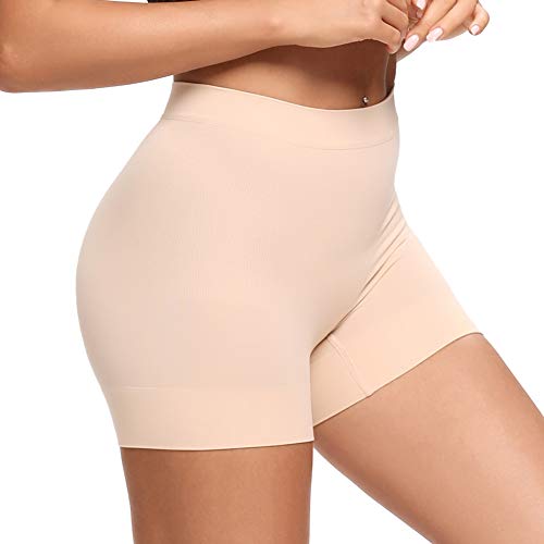 Joyshaper Damen Unterhose Unter Rock Kurz Hose Miederpants Miederhose Anti-Chafing Slip Shorts Panty Boxershorts Nahtlose Unterwäsche, Beige, L von Joyshaper