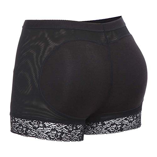 Joyshaper Damen Unterhose mit Gepolster Hüfte Heben Padded Höschen Po Push Up Miederhose Butt Lifter Miederpants Enhancer Spitze Panty Schwarz 3XL von Joyshaper