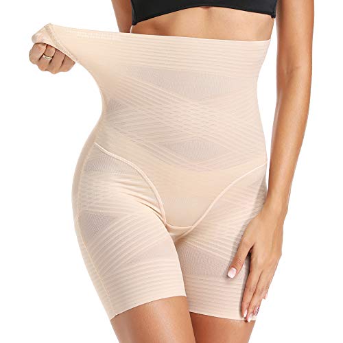 Joyshaper Figurformende Miederhose Damen Miederpants Nahtlose Unterhose Hohe Taille Miderslip mit Bein Perfekt als Unterwäsche, Beige,S von Joyshaper