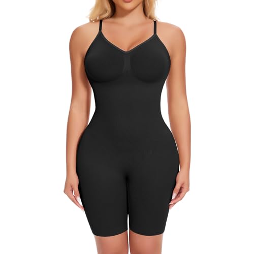 Joyshaper Shapewear Body Damen Bauchweg Bodysuit Formende Body Shaper Figurformender Effektive Abnehmen Miederbody Shaping Jumpsuit mit Bein Schwarz,M von Joyshaper