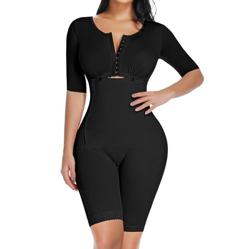 Joyshaper Shapewear Damen Bauchweg Stark Formend Kurzarm Shapewear Bodysuit Body Shaper Bein Shaping Taillenformer Miederbody Po Push Up Fajas Colombianas Mieder Korsett Figurformend Schwarz S von Joyshaper