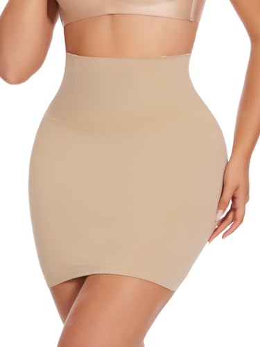 Joyshaper Shapewear Kleid Slip für Unterkleider, halber Slip, Bauchkontrolle, hohe Taille, nahtloser Slip-Rock, Bodyshaper, Hautfarben, XL von Joyshaper