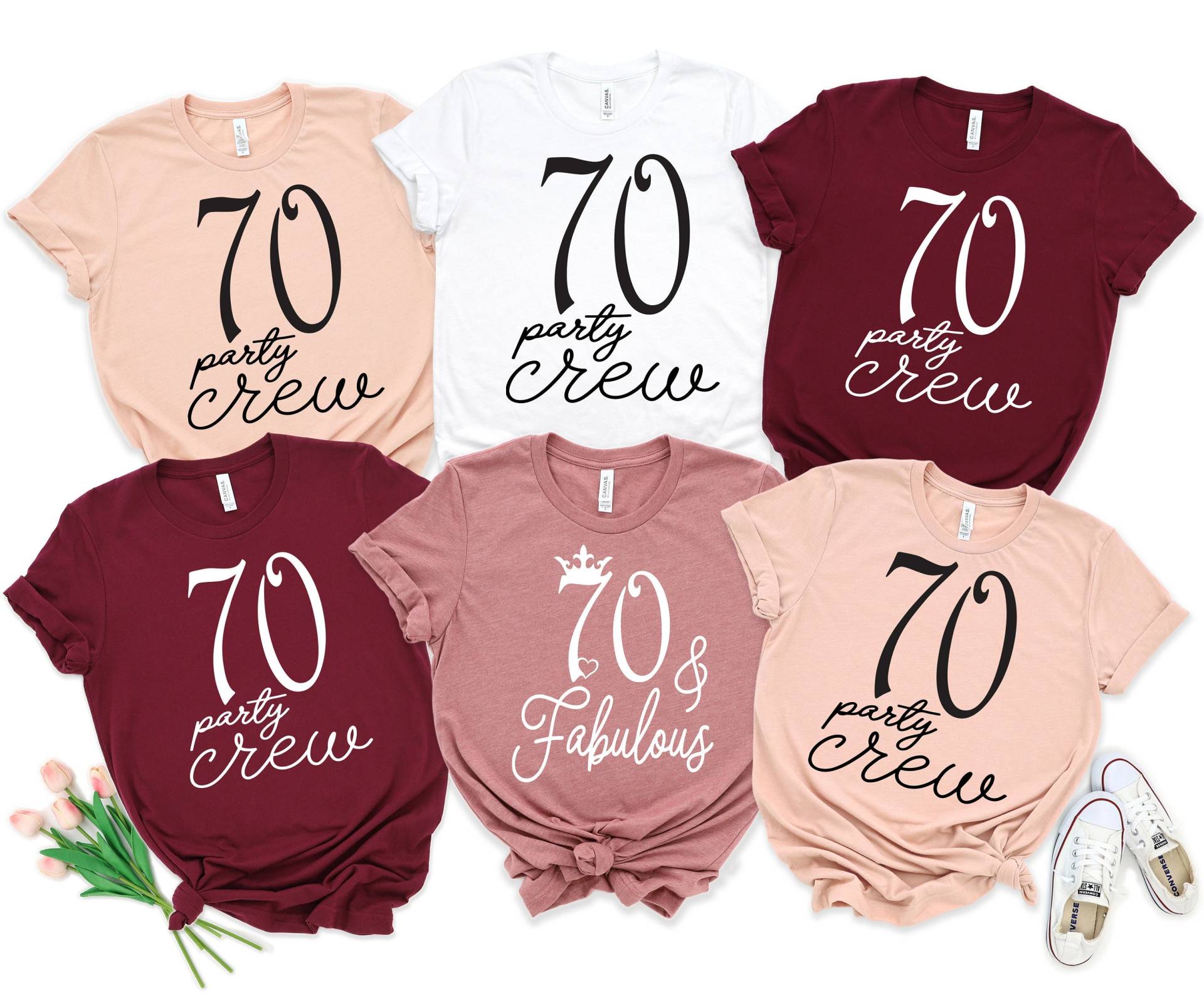 70 & Fabulous Shirt, Party Crew Geburtstag 70Th Birthday Shirt Frauen, Und Fabulous, Af Birthday Tees von JoysunDesigns