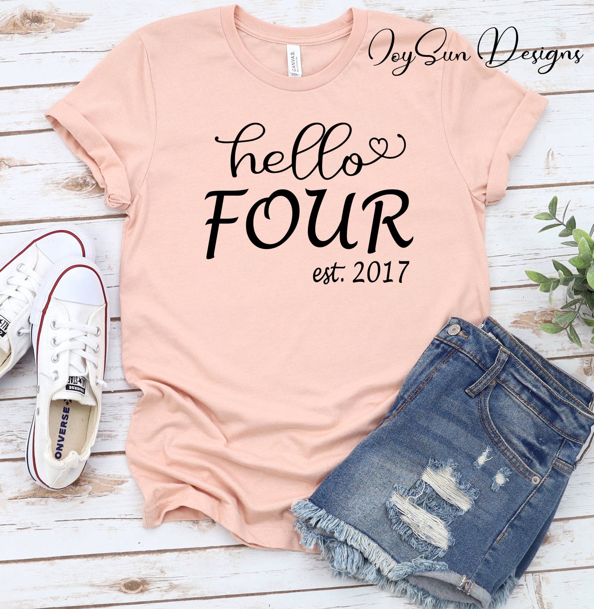 Hello Elf Est 2009 Tshirt, Hallo Vier 2019 4.geburtstag Shirt, Geschenk Zum Vierten Geburtstag Für Mädchen, 4.bday Shirt von JoysunDesigns