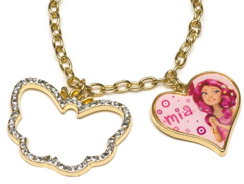 Mia and Me 118070 - Halskettchen mit Herz- und Schmetterlinganhänger mit Strass - auf backercard, 8 x 20 cm von Joytoy