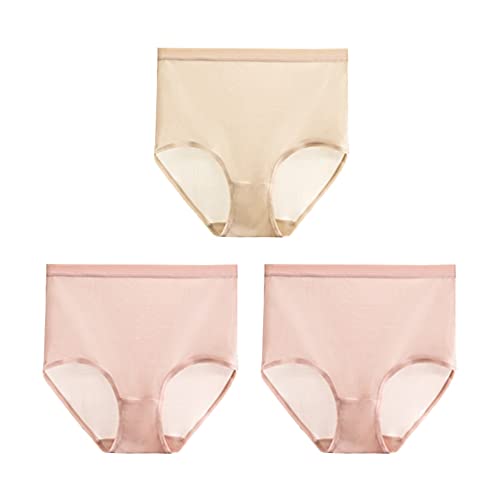 Joyunii 100% Seide Damenunterwäsche Hohe Taille Unterhosen Nahtlose Unterwäsche Antibakterielle Hipsters von Joyunii