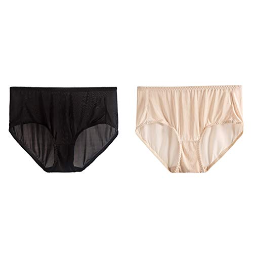 Joyunii 100% Seide Panty Hipster Damen Atmungsaktive Slip Nahtlos Unterwäsche Transparent mit Mittlere Taille von Joyunii