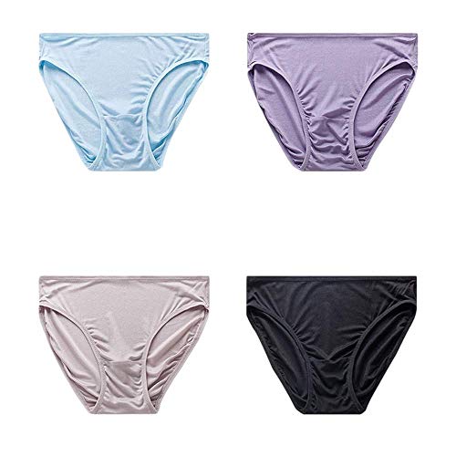 Joyunii Bikini Slip Damen aus 100% Seide Unterhosen Atmungsaktive Panty Hipster Unterwäsche von Joyunii