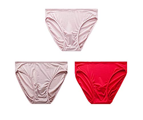 Joyunii Bikini Slip Damen aus 100% Seide Unterhosen Atmungsaktive Panty Hipster Unterwäsche von Joyunii