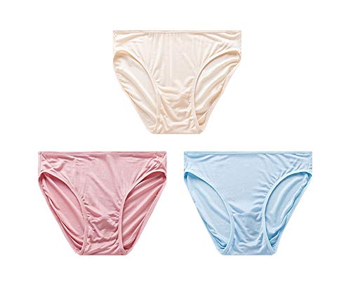 Joyunii Bikini Slip Damen aus 100% Seide Unterhosen Atmungsaktive Panty Hipster Unterwäsche von Joyunii