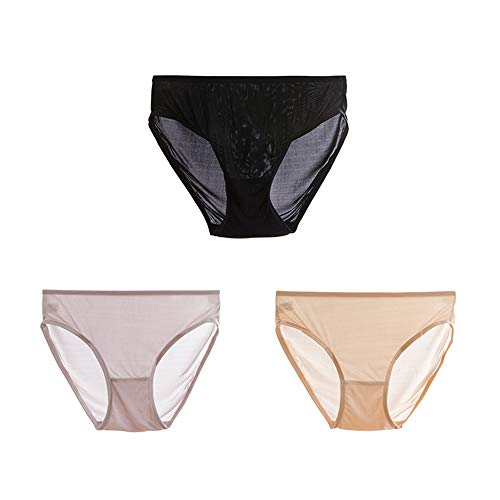 Joyunii Bikini Slip Damen aus 100% Seide Unterhosen Atmungsaktive Panty Hipster Unterwäsche von Joyunii