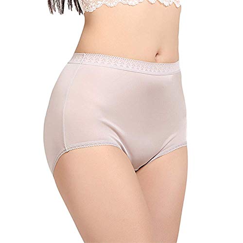 Joyunii Dame Taillenslip 100% Seide Slip High Waist Brief Atmungsaktive seidige Unterwäsche von Joyunii