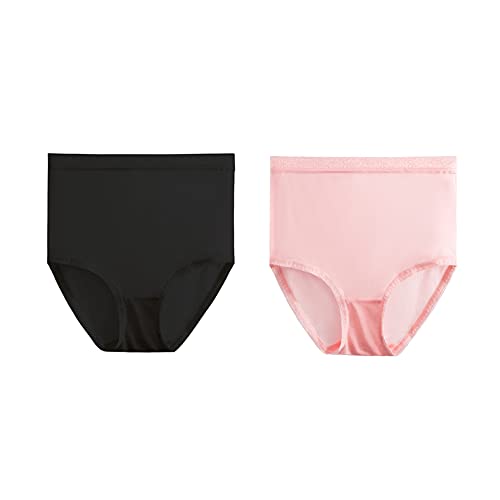 Joyunii Dame Taillenslip aus 100% Seide Brief hochtailliert Panty Atmungsaktive Hipsters Seidige Unterwäsche von Joyunii