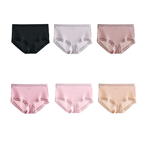 Joyunii Damen Boxers Hipster Slip Seidenstoff Normale Taille Bequeme Unterwäsche von Joyunii