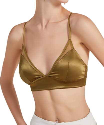 Joyunii Damen Bügelloser aus Seide BH Traumweich BH Comfort Soft BH Bralette Weiche Alltagswäsche Angenehmer Support von Joyunii