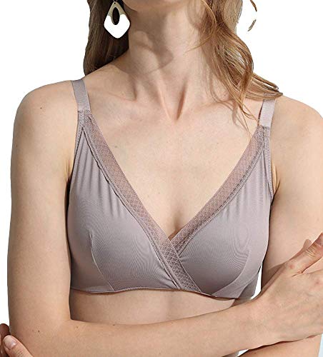 Joyunii Damen Klassische BH aus Seide Push-Up Bügelloser BH mit Spitze Soft Cups von Joyunii