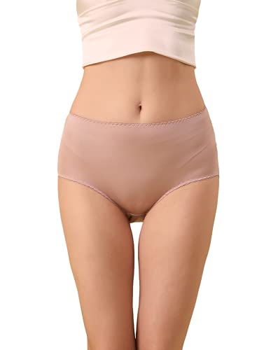 Joyunii Damen Panties 100% Seide Slip Hohe Taille Unterhosen Spitze Unterwäsche Antibakterielle Hipsters von Joyunii