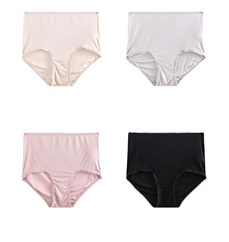 Joyunii Damen Panties 100% Seide Slip Hohe Taille Unterhosen Spitze Unterwäsche Antibakterielle Hipsters von Joyunii