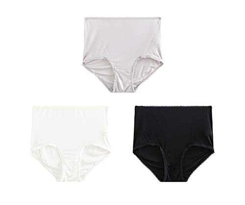 Joyunii Damen Panties 100% Seide Slip Hohe Taille Unterhosen Spitze Unterwäsche Antibakterielle Hipsters von Joyunii