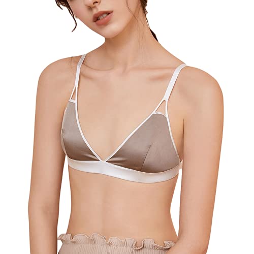 Joyunii Damen Triangle Unlined Triangel BH Traumweich BH aus Seide Spacer BH Bügelloser BH von Joyunii