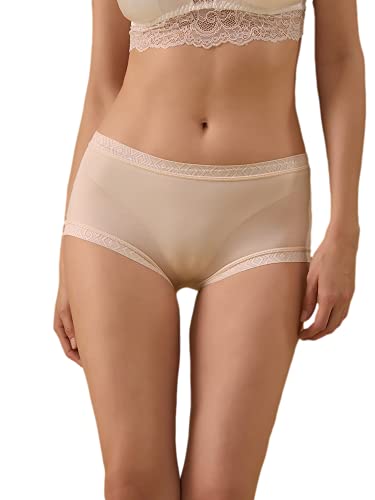 Joyunii Damen Unterhosen Hipster 100% Seidenstoff Slip Mittlere Taille Bequeme Unterwäsche von Joyunii