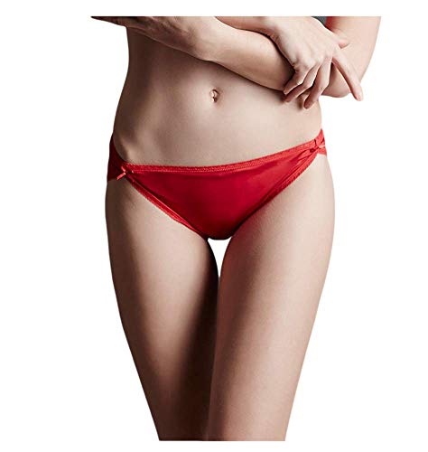 Joyunii Damen Unterwäsche String aus Seide Hotpants Damen Sexy Slip mit Niedriger Taille Schleife Atmungsaktiv von Joyunii