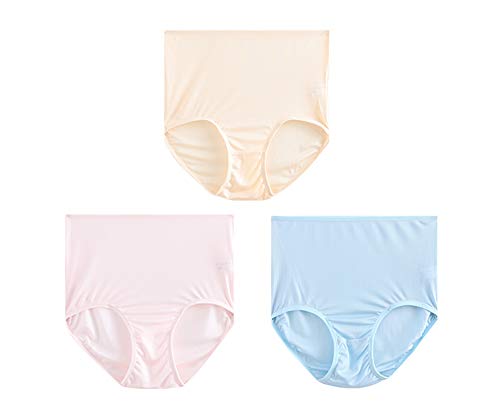 Joyunii Seidenunterwäsche für Damen Seiden Unterhosen Hohe Taille Antibakterielle Slip Hipster Frauen Unterwäsche von Joyunii