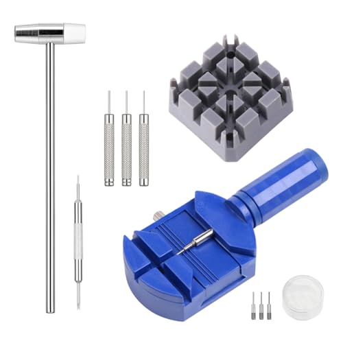 Joyzan Watch Link Entfernung Tool, Watch Band Pin Remover Kit Kette Kette Stürze Gurt Reparatur Armband Größeneinstellungseinstellung Größen Sie die Größe des Einstellers Federstange Set Head Hammer Joyzan Watch Link Entfernung Tool, Watch Band Pin Remover Kit Kette Kette Stürze Gurt Reparatur Armband Größeneinstellungseinstellung Größen Sie die Größe des Einstellers Federstange Set Head Hammer von Joyzan
