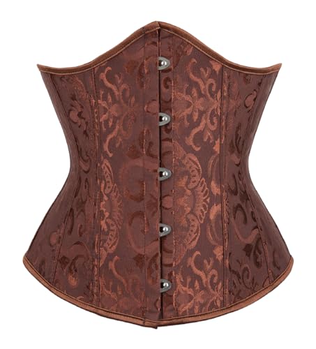 JozAdy Damen Unterbrust Korsett Satin Lace Up Waist Cincher Corsage Shaper Bustier Top Übergrößen von JozAdy