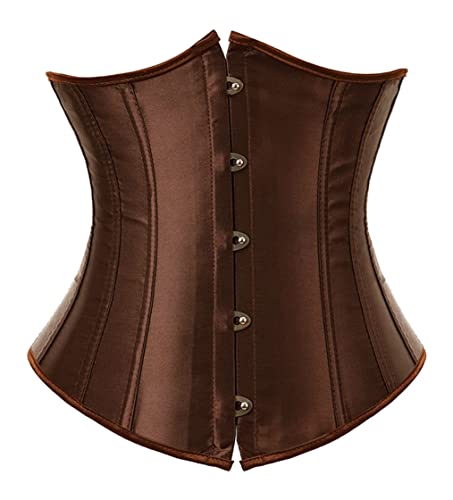 JozAdy Damen Unterbrust Korsett Satin Lace Up Waist Cincher Corsage Shaper Bustier Top Übergrößen von JozAdy