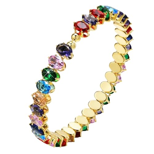 Armband mit offenem Design, bunter ovaler Edelstein, Schmuck für Frauen als Geschenk von Jpltlvy