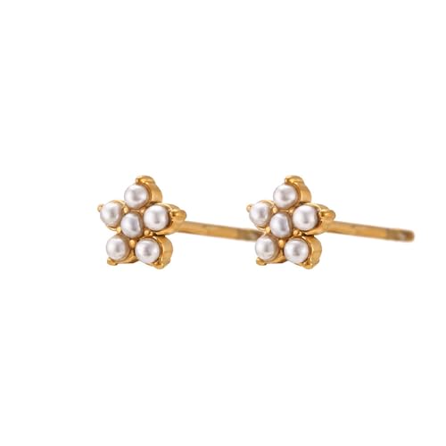 Blume Ohrstecker Edelstahl Minimalistisch Micro-Set Floral Design Kreis Creolen für Frauen Geschenk, Ohrring Blume Ohrstecker Edelstahl Minimalistisch Micro-Set Floral Design Kreis Creolen für Frauen Geschenk, Ohrring von Jpltlvy