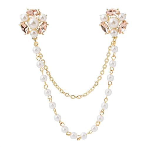 Daisy Crystal Pearl Brosche mit Champagner Fransen Verstellbare Pullover Clips für Frauen Floral Decorative Pins Mehrzweck von Jpltlvy