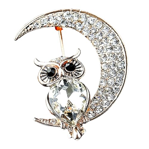 Damen-Eulen-Brosche mit Strasssteinen, verspieltes Accessoire, verspielter Blazer-Schmuck, Geschenk, Brosche von Jpltlvy