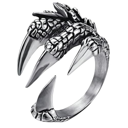 Drachenklaue Titan-Stahl-Paar-Ringe, Punk-Stil, scharfes Talon-Design, Tier-Totem-Schmuck, Gothic, passendes Set, Geschenk, 7 von Jpltlvy