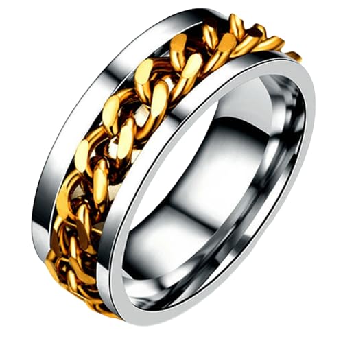 Drehbarer Kettenring aus Titanstahl für Herren, multifunktionaler Bieröffner, Schmuck, Industrie-Stil, Accessoire, Geschenk für Ihn, 38 von Jpltlvy