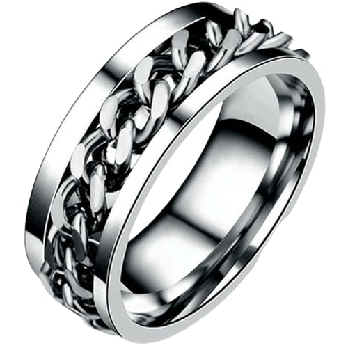 Drehbarer Kettenring aus Titanstahl für Herren, multifunktionaler Bieröffner, Schmuck, Industrie-Stil, Accessoire, Geschenk für Ihn, 38 von Jpltlvy