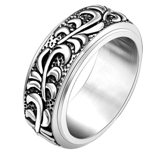 Drehbarer Zahnradring für Herren, Titanstahl, Steampunk-Design, Retro, verstellbare Passform, Industrieschmuck, Geschenk, 34 von Jpltlvy
