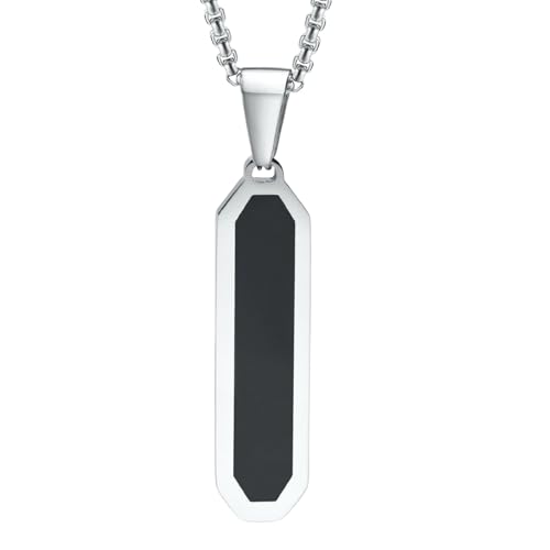 Eckige geometrische Anhänger-Halskette, Titanstahl, abgeschrägtes Diamant-Design, minimalistischer Herren-Schmuck, facettierte Stabkette, 60 cm Eckige geometrische Anhänger-Halskette, Titanstahl, abgeschrägtes Diamant-Design, minimalistischer Herren-Schmuck, facettierte Stabkette, 60 cm von Jpltlvy